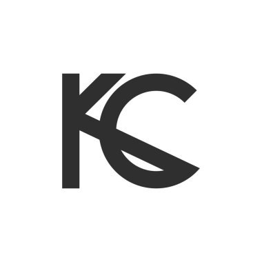 Yaratıcı soyut harf ck logosu tasarımı. Bağlı harf kc logo tasarımı.