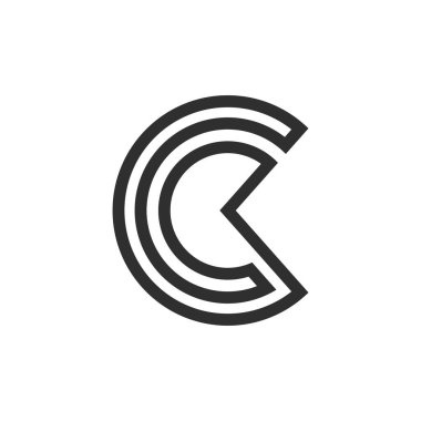 Yaratıcı soyut harf ck logosu tasarımı. Bağlı harf kc logo tasarımı.