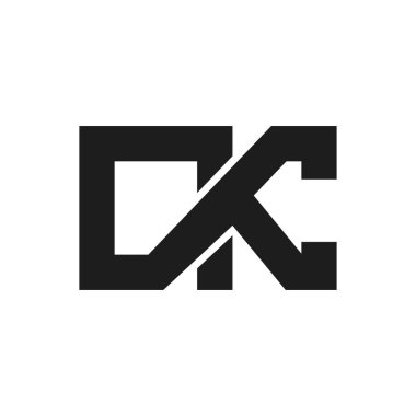 Yaratıcı soyut harf ck logosu tasarımı. Bağlı harf kc logo tasarımı.