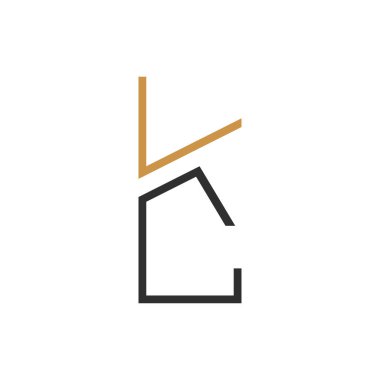 Yaratıcı soyut harf ck logosu tasarımı. Bağlı harf kc logo tasarımı.