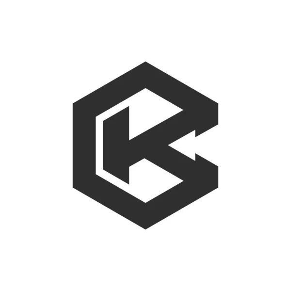 創造的な抽象的な手紙Ckのロゴデザイン リンク文字 Kcロゴデザイン — ストックベクタ