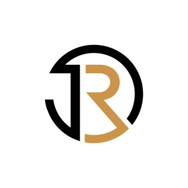 Yaratıcı soyut harf rj logo tasarımı. Bağlı harf jr logo tasarımı.