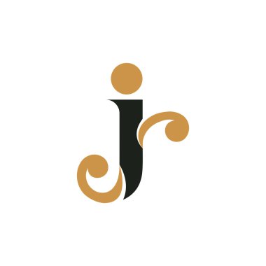 Yaratıcı soyut harf rj logo tasarımı. Bağlı harf jr logo tasarımı.