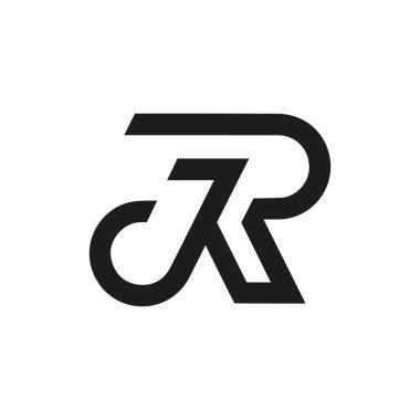 Yaratıcı soyut harf rj logo tasarımı. Bağlı harf jr logo tasarımı.