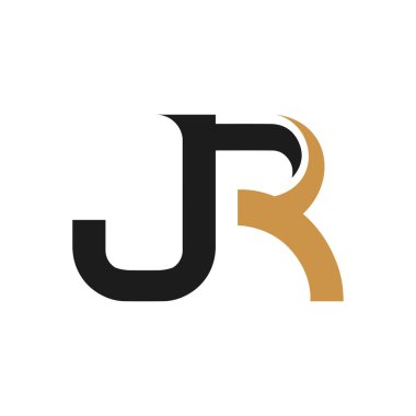 Yaratıcı soyut harf rj logo tasarımı. Bağlı harf jr logo tasarımı.