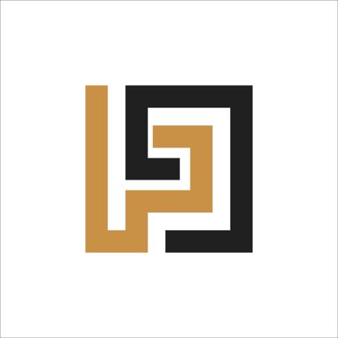 Yaratıcı soyut harf pl logosu tasarımı. Bağlı harf lp logo tasarımı.