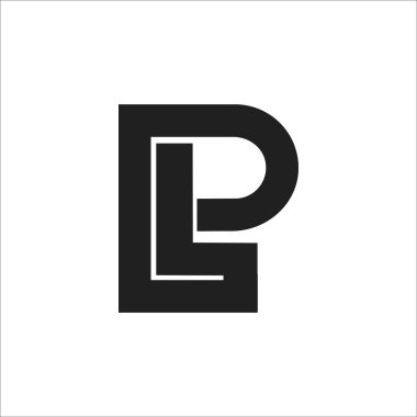 Yaratıcı soyut harf pl logosu tasarımı. Bağlı harf lp logo tasarımı.