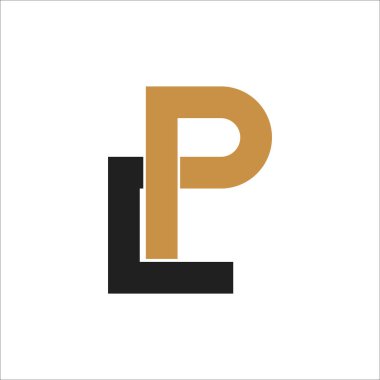 Yaratıcı soyut harf pl logosu tasarımı. Bağlı harf lp logo tasarımı.