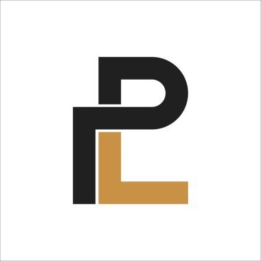 Yaratıcı soyut harf pl logosu tasarımı. Bağlı harf lp logo tasarımı.