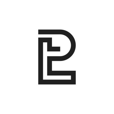 Yaratıcı soyut harf pl logosu tasarımı. Bağlı harf lp logo tasarımı.