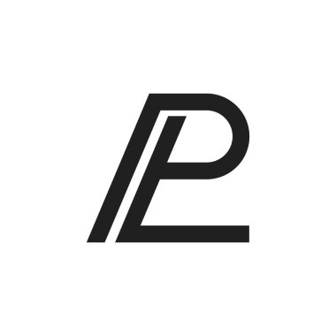 Yaratıcı soyut harf pl logosu tasarımı. Bağlı harf lp logo tasarımı.