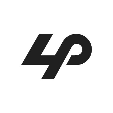 Yaratıcı soyut harf pl logosu tasarımı. Bağlı harf lp logo tasarımı.