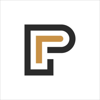 Yaratıcı soyut harf pl logosu tasarımı. Bağlı harf lp logo tasarımı.