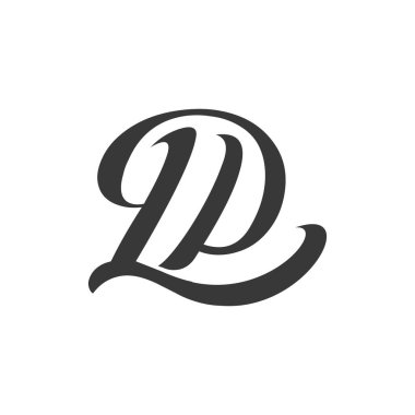 Yaratıcı soyut harf pl logosu tasarımı. Bağlı harf lp logo tasarımı.