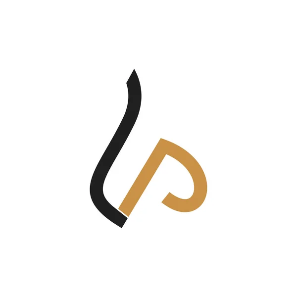 創造的な抽象的な手紙Plのロゴデザイン リンク文字Lpロゴデザイン — ストックベクタ