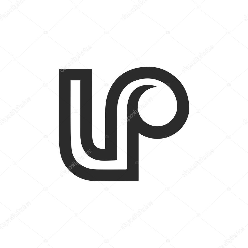 Creative abstract letter pl logo design. Linked letter lp logo design.