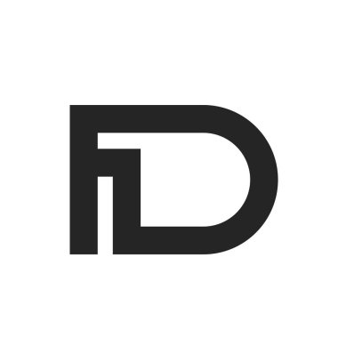 İlk FD harfi logo vektör şablonu tasarımı. Yaratıcı soyut d f logo tasarımı. Bağlı df logo tasarımı.