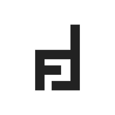İlk FD harfi logo vektör şablonu tasarımı. Yaratıcı soyut d f logo tasarımı. Bağlı df logo tasarımı.