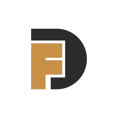 İlk FD harfi logo vektör şablonu tasarımı. Yaratıcı soyut d f logo tasarımı. Bağlı df logo tasarımı.
