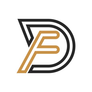 İlk FD harfi logo vektör şablonu tasarımı. Yaratıcı soyut d f logo tasarımı. Bağlı df logo tasarımı.
