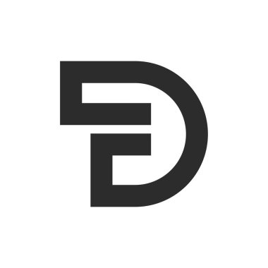 İlk FD harfi logo vektör şablonu tasarımı. Yaratıcı soyut d f logo tasarımı. Bağlı df logo tasarımı.