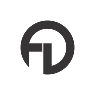 İlk FD harfi logo vektör şablonu tasarımı. Yaratıcı soyut d f logo tasarımı. Bağlı df logo tasarımı.