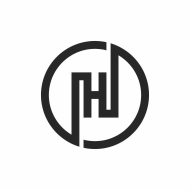 İlk nh harfi logo vektör şablonu tasarımı. Yaratıcı soyut harf John logo tasarımı. Bağlı harf hn logo tasarımı.