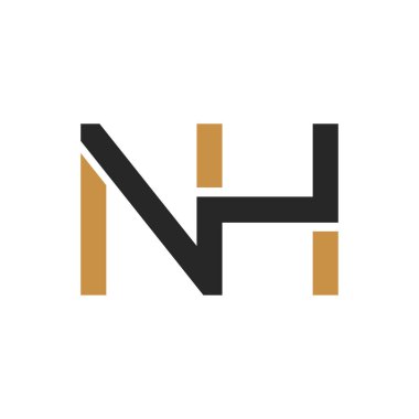 İlk nh harfi logo vektör şablonu tasarımı. Yaratıcı soyut harf John logo tasarımı. Bağlı harf hn logo tasarımı.
