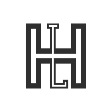 Yaratıcı modern iş tipografi vektör şablonlu ilk HI harf logosu. Yaratıcı soyut harf lh logo tasarımı.