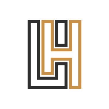 Yaratıcı modern iş tipografi vektör şablonlu ilk HI harf logosu. Yaratıcı soyut harf lh logo tasarımı.