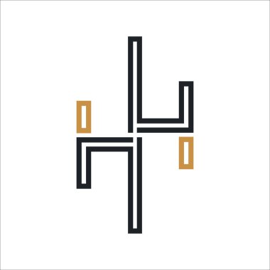 Yaratıcı modern iş tipografi vektör şablonlu ilk HI harf logosu. Yaratıcı soyut harf lh logo tasarımı.