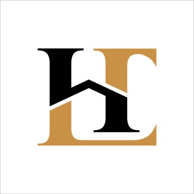 İlk HI harfi logo vektör şablonu tasarımı. Bağlı harf lh logo tasarımı. Basit hl vektör şablonu.