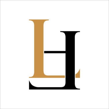 İlk HI harfi logo vektör şablonu tasarımı. Bağlı harf lh logo tasarımı. Basit hl vektör şablonu.