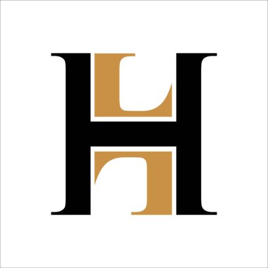 İlk Lh harfi logo vektör şablonu tasarımı. Bağlı harf hl logo tasarımı.