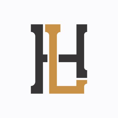 İlk Lh harfi logo vektör şablonu tasarımı. Bağlı harf hl logo tasarımı.