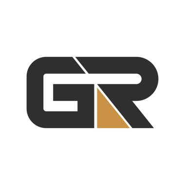 Yaratıcı soyut harf gr logo tasarımı. Bağlı harf rg logo tasarımı.