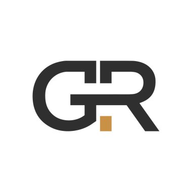 Yaratıcı soyut harf gr logo tasarımı. Bağlı harf rg logo tasarımı.