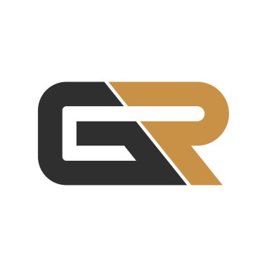 Yaratıcı soyut harf gr logo tasarımı. Bağlı harf rg logo tasarımı.