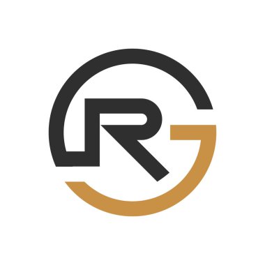 Yaratıcı soyut harf gr logo tasarımı. Bağlı harf rg logo tasarımı.