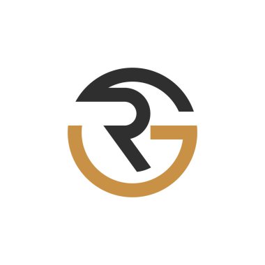 İlk rg harfi logo vektör şablonu tasarımı. Bağlı harf gr logo tasarımı.