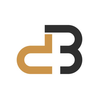 İlk bd harfi logo vektör şablonu tasarımı. Yaratıcı soyut harf db logo tasarımı. Bağlı harf db logo tasarımı.