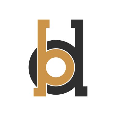 İlk bd harfi logo vektör şablonu tasarımı. Yaratıcı soyut harf db logo tasarımı. Bağlı harf db logo tasarımı.