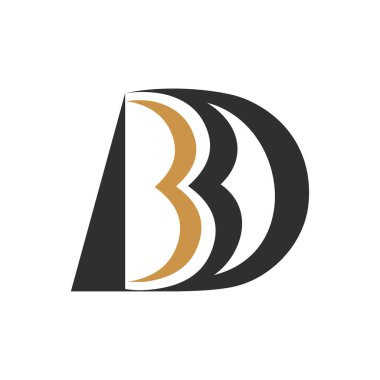 İlk bd harfi logo vektör şablonu tasarımı. Yaratıcı soyut harf db logo tasarımı. Bağlı harf db logo tasarımı.