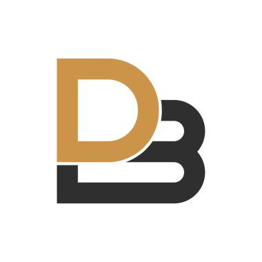 İlk bd harfi logo vektör şablonu tasarımı. Yaratıcı soyut harf db logo tasarımı. Bağlı harf db logo tasarımı.