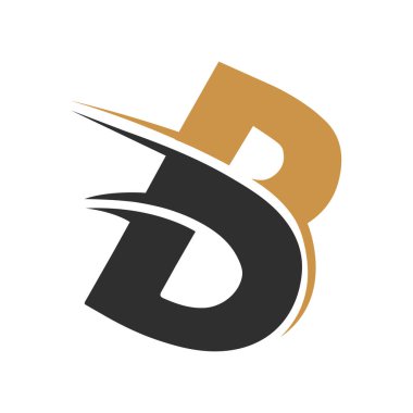 Yaratıcı soyut harf db logo tasarımı. Bağlı harf bd logo tasarımı.