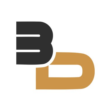 Yaratıcı soyut harf db logo tasarımı. Bağlı harf bd logo tasarımı.