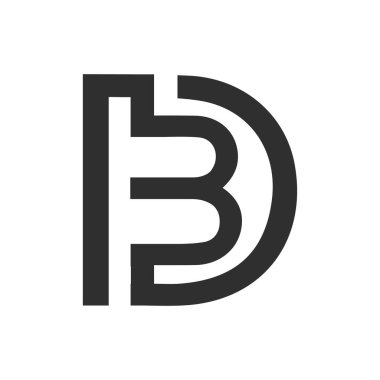 İlk bd harfi logo vektör şablonu tasarımı. Bağlı harf db logo tasarımı.