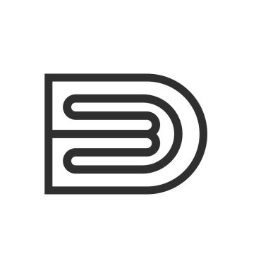 İlk bd harfi logo vektör şablonu tasarımı. Bağlı harf db logo tasarımı.