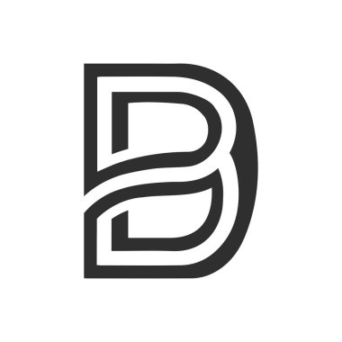 İlk bd harfi logo vektör şablonu tasarımı. Bağlı harf db logo tasarımı.