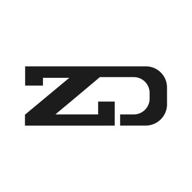 Yaratıcı soyut harf zd logo tasarımı. Bağlı harf dz logo tasarımı.